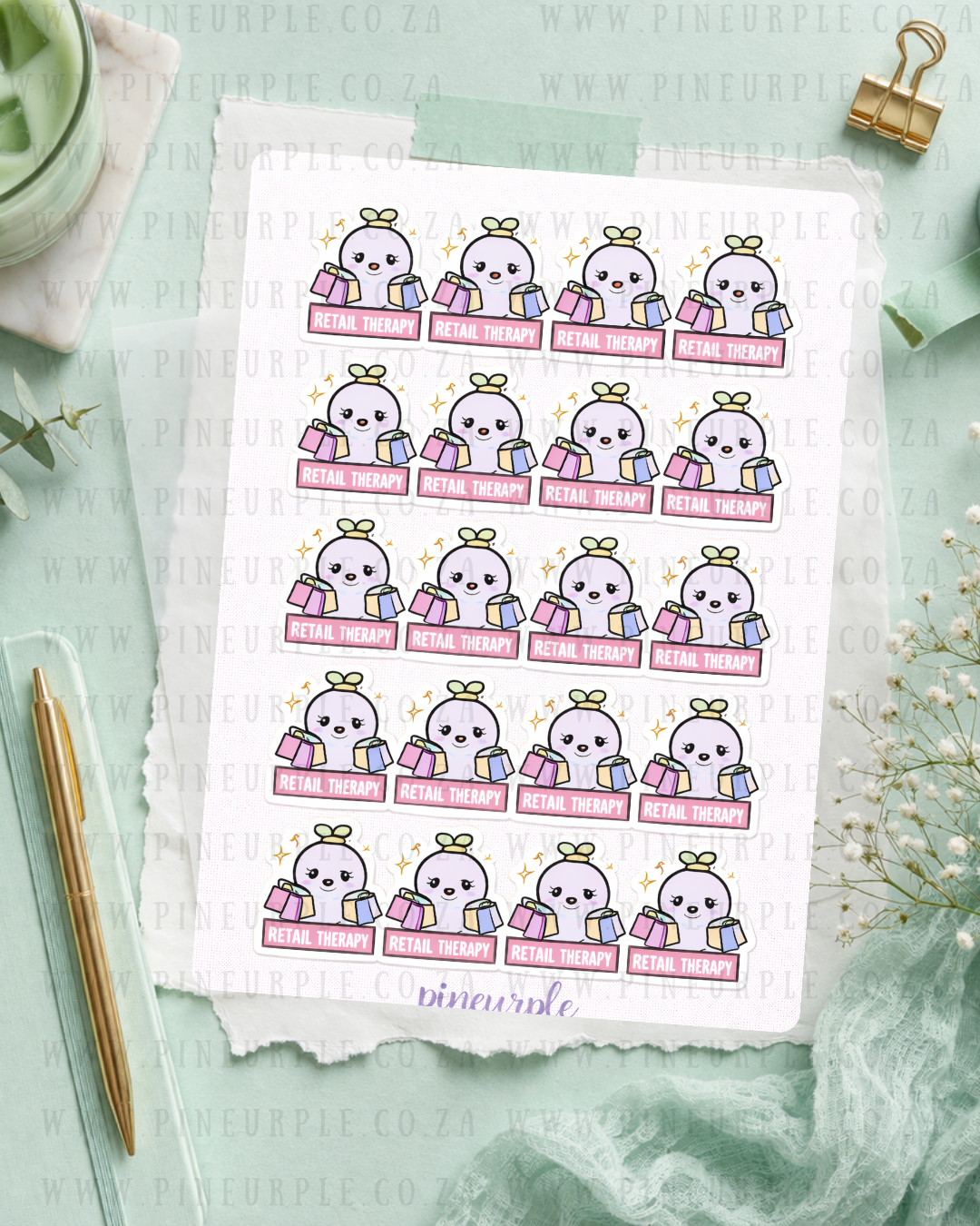PineBean Sticker Sheet- Retail Therapy