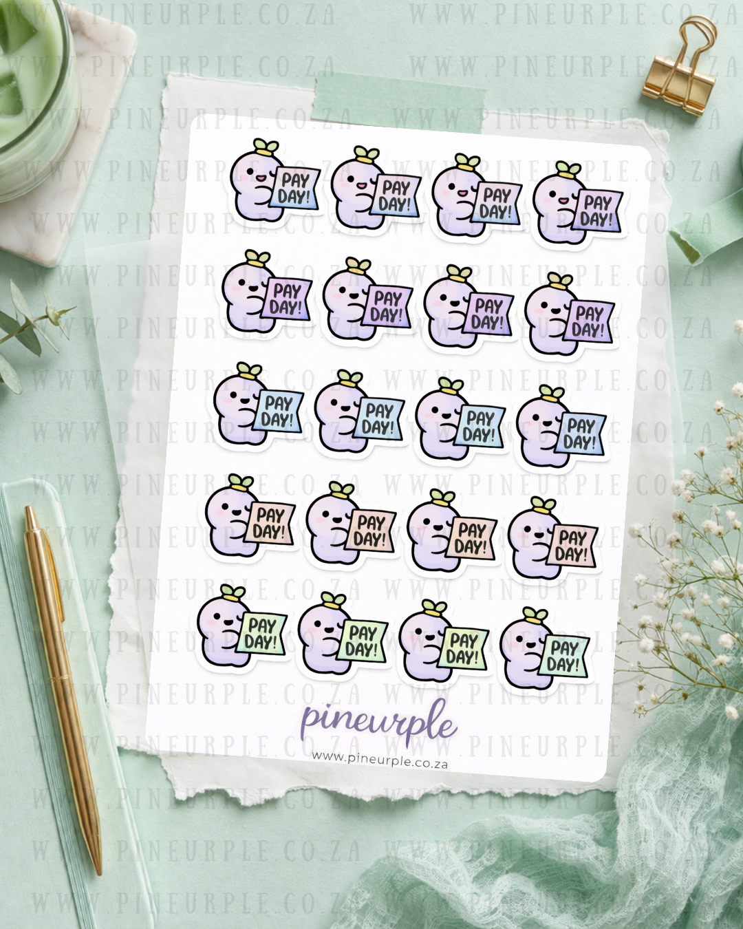 PineBean Sticker Sheet- Pay day