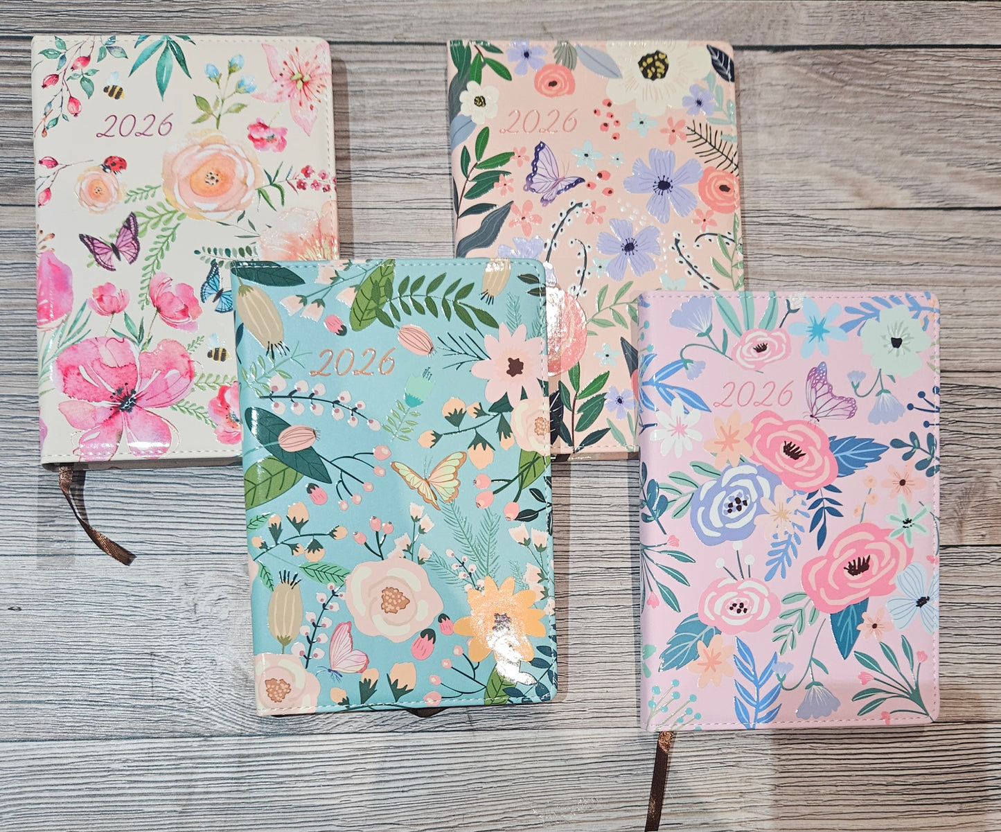 2026 Leather A5 Floral Diary
