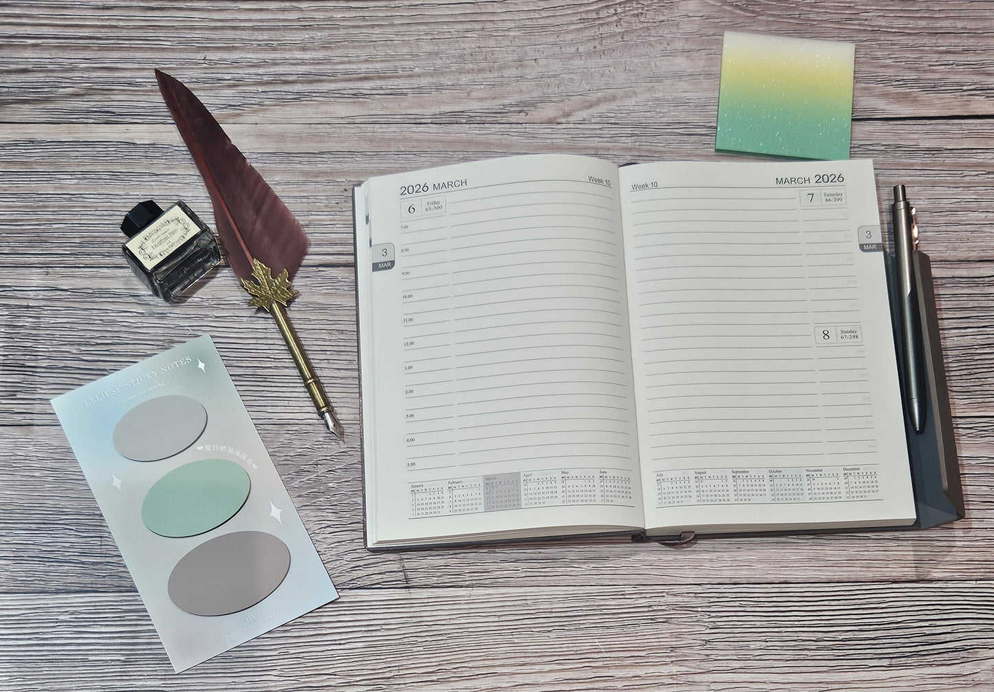 2026 Linen Magnetic A5 Diary with Pen