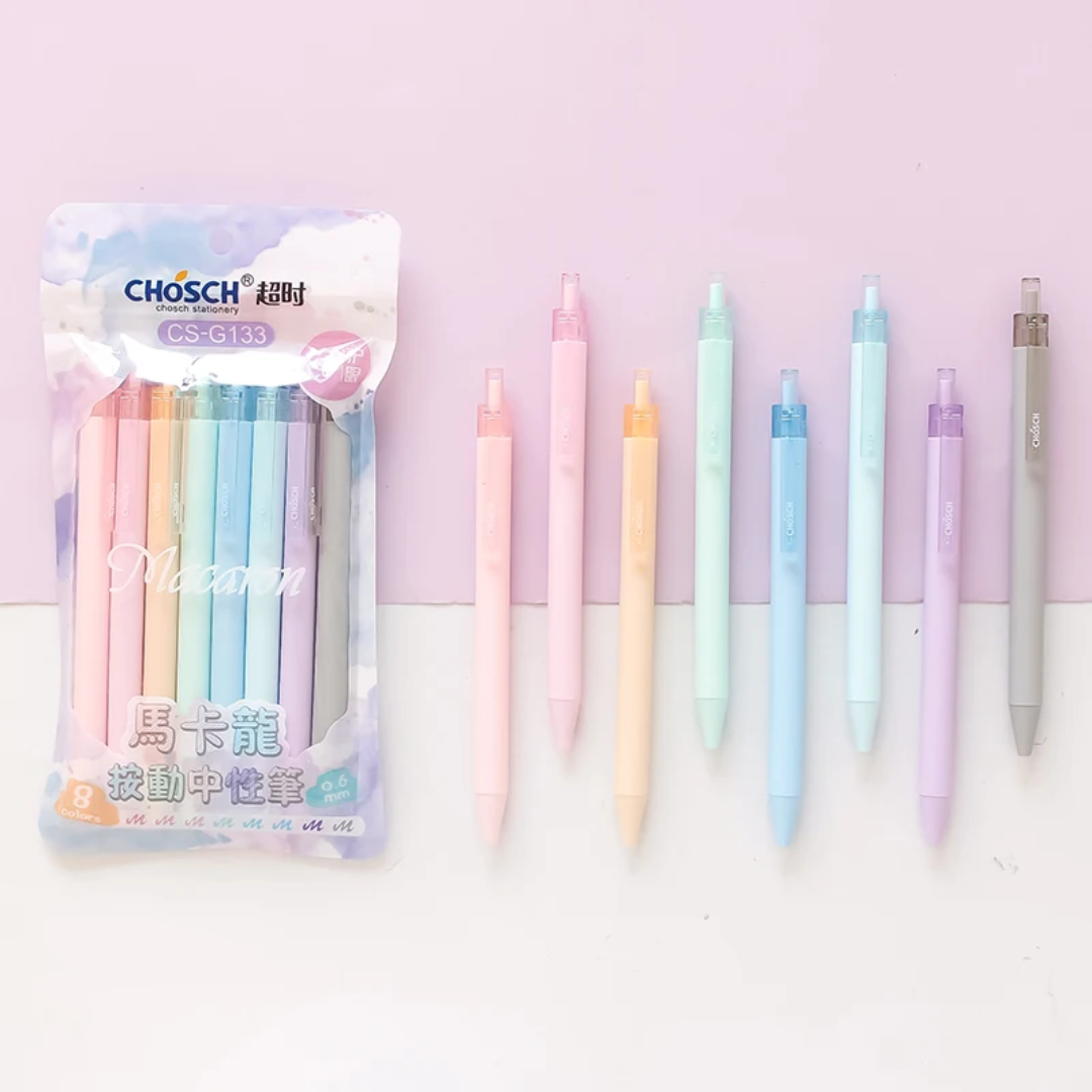 Macaron Pastel Gel Ink Pens 8pc