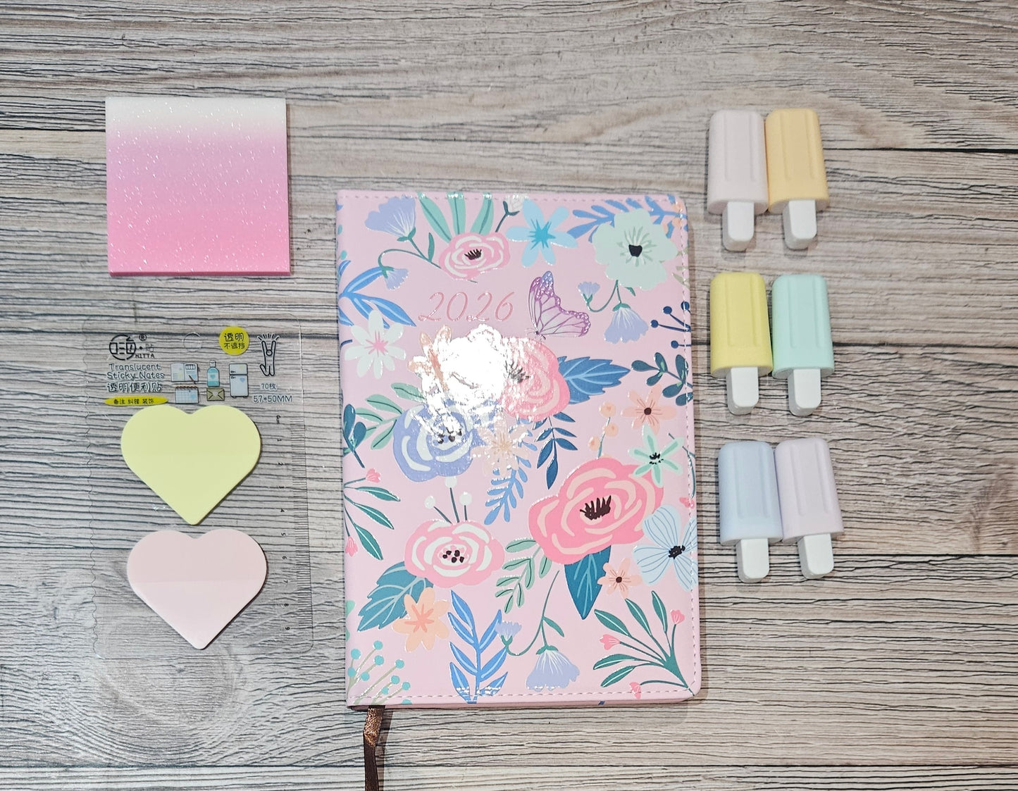 2026 Leather A5 Floral Diary