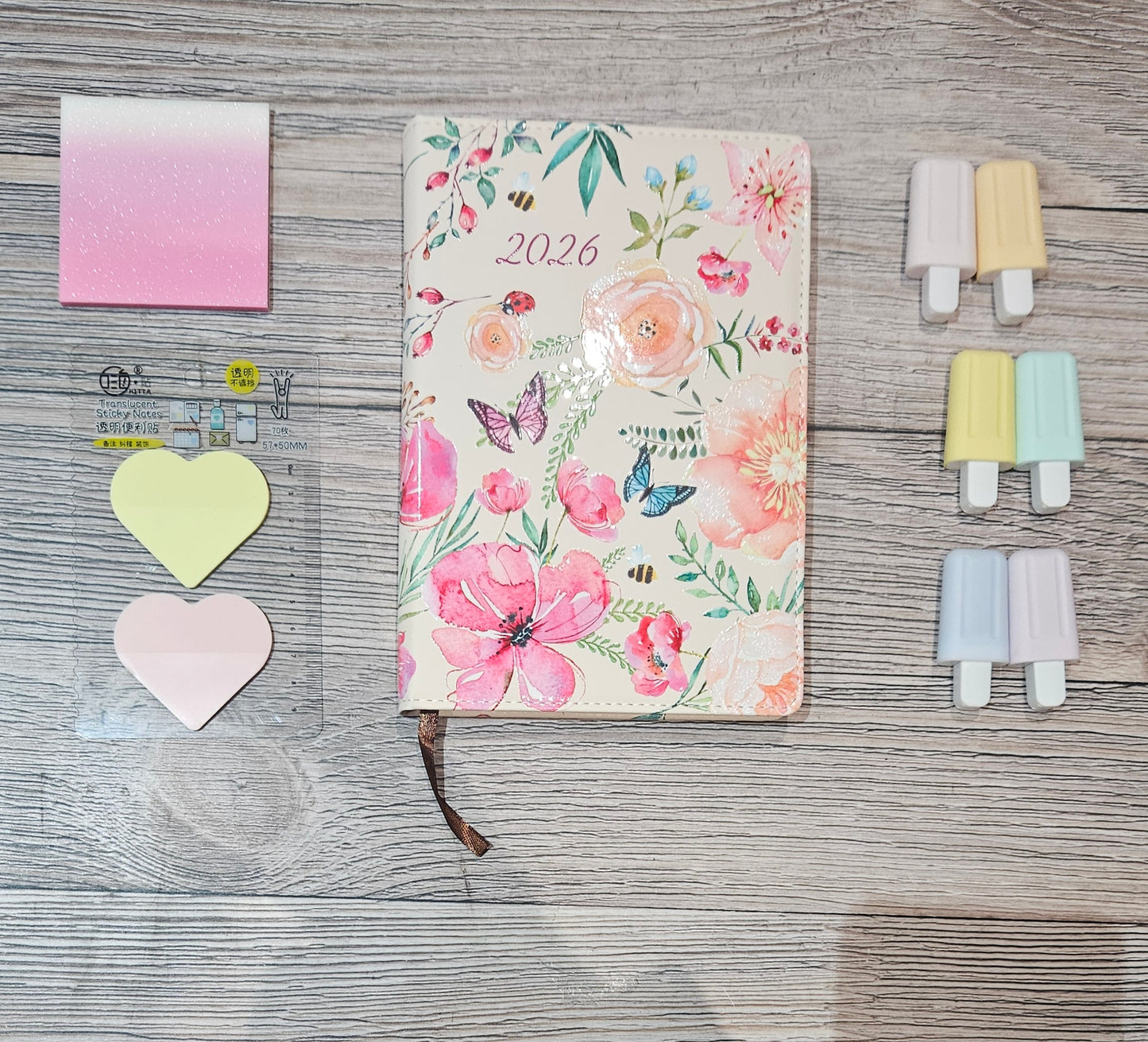 2026 Leather A5 Floral Diary