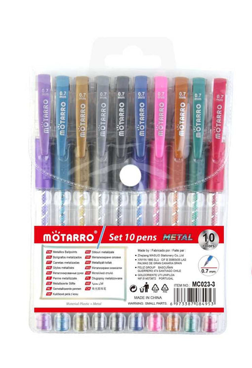 10pc Metallic Gel Pen