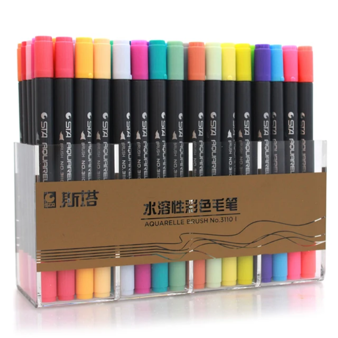 80pc STA Dual tipped Brush Markers