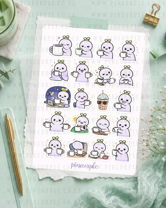 PineBean Sticker Sheet- Coffee Lover