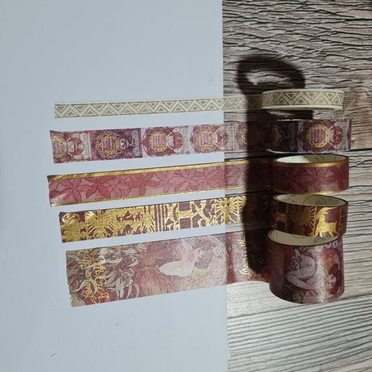 5pc Gold foil washi set