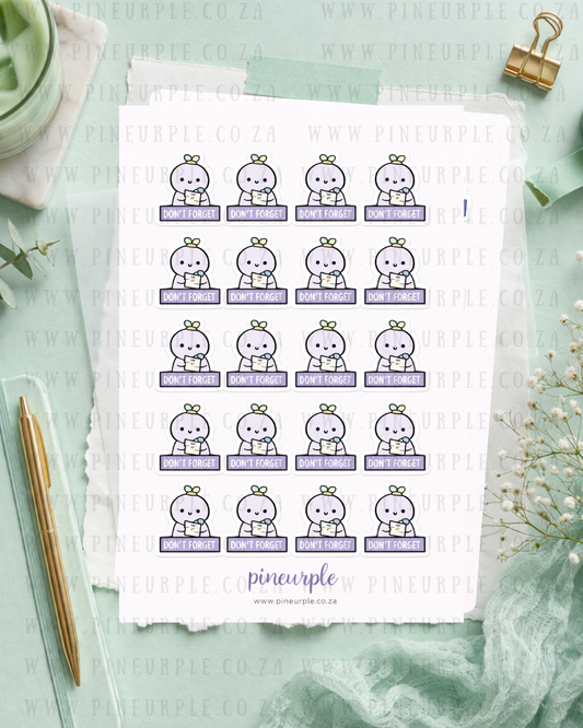 PineBean Sticker Sheet- Don't Forget