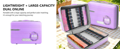 GuangNa 488 Colour Acrylic Brush Marker Set – With Storage Case