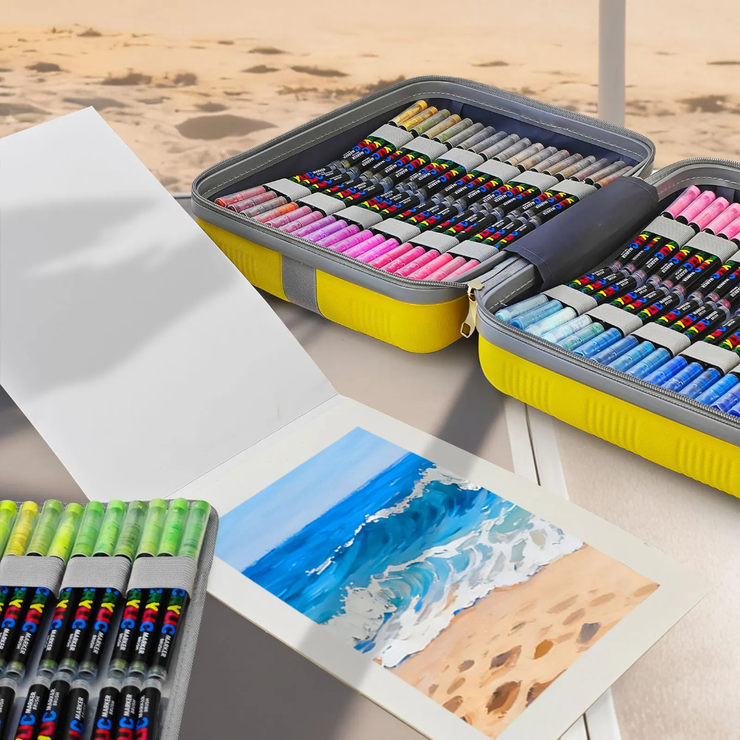 GuangNa 360 Colour Acrylic Brush Marker Set – With Storage Case