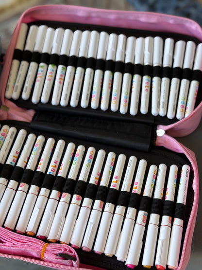 120pc Hdele Acrylic Brush Markers | Blendable Acrylic Paint Pens with Carry Case