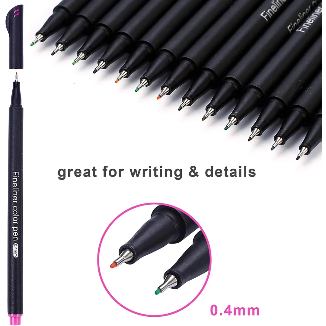 100 Colour Fineliner Pens | 0.4mm Fine Tip Drawing & Journaling Pens