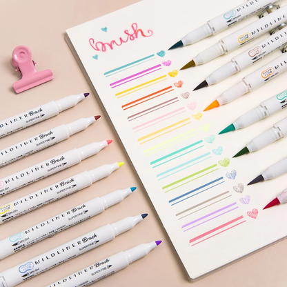 Zebra Mildliner Brush Pens | Dual Tip Highlighters – 5pc Sets
