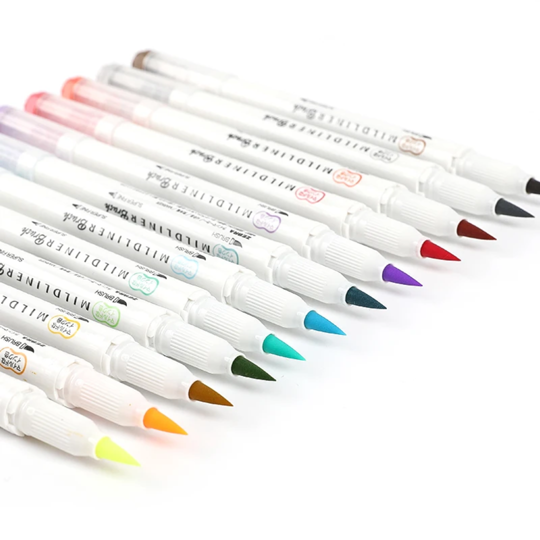 Zebra Mildliner Brush Pens | Dual Tip Highlighters – 5pc Sets