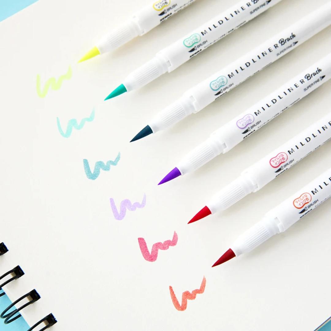 Zebra Mildliner Brush Pens | Dual Tip Highlighters – 5pc Sets