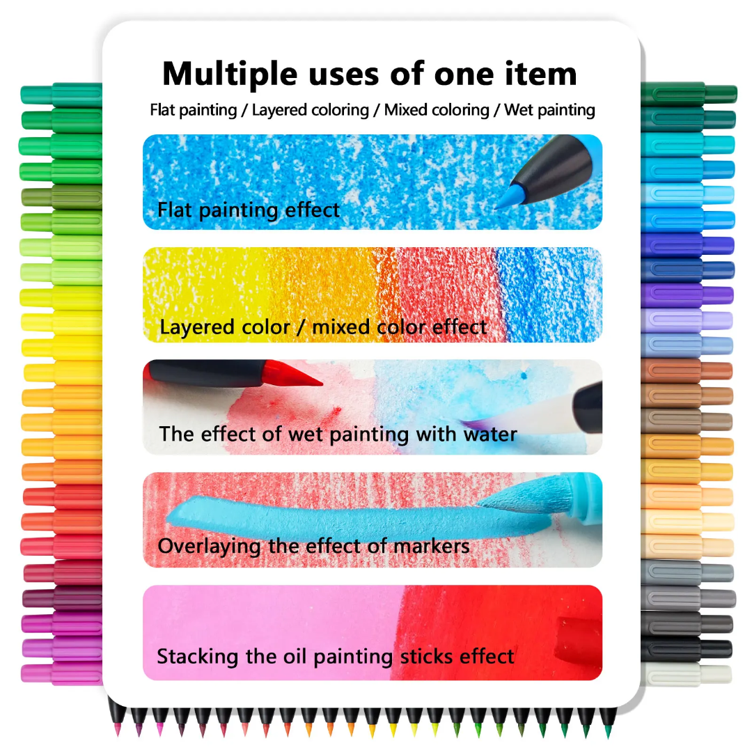 GuangNa Erasable Colour Pencils | 3mm Push-Button Mechanical Pencils – 48 Colours