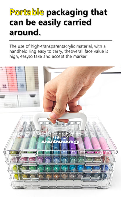 GuangNa Metallic Brush Markers | 12, 24 & 48 Colours