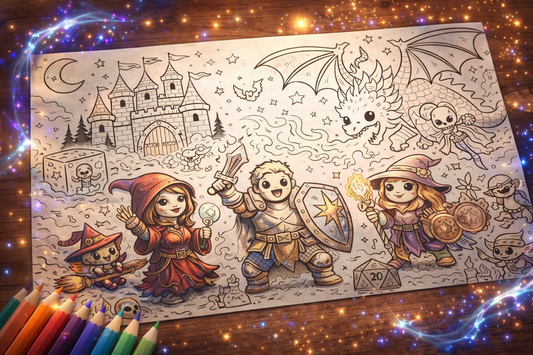 Magic & Mayhem Large Colouring Sheets