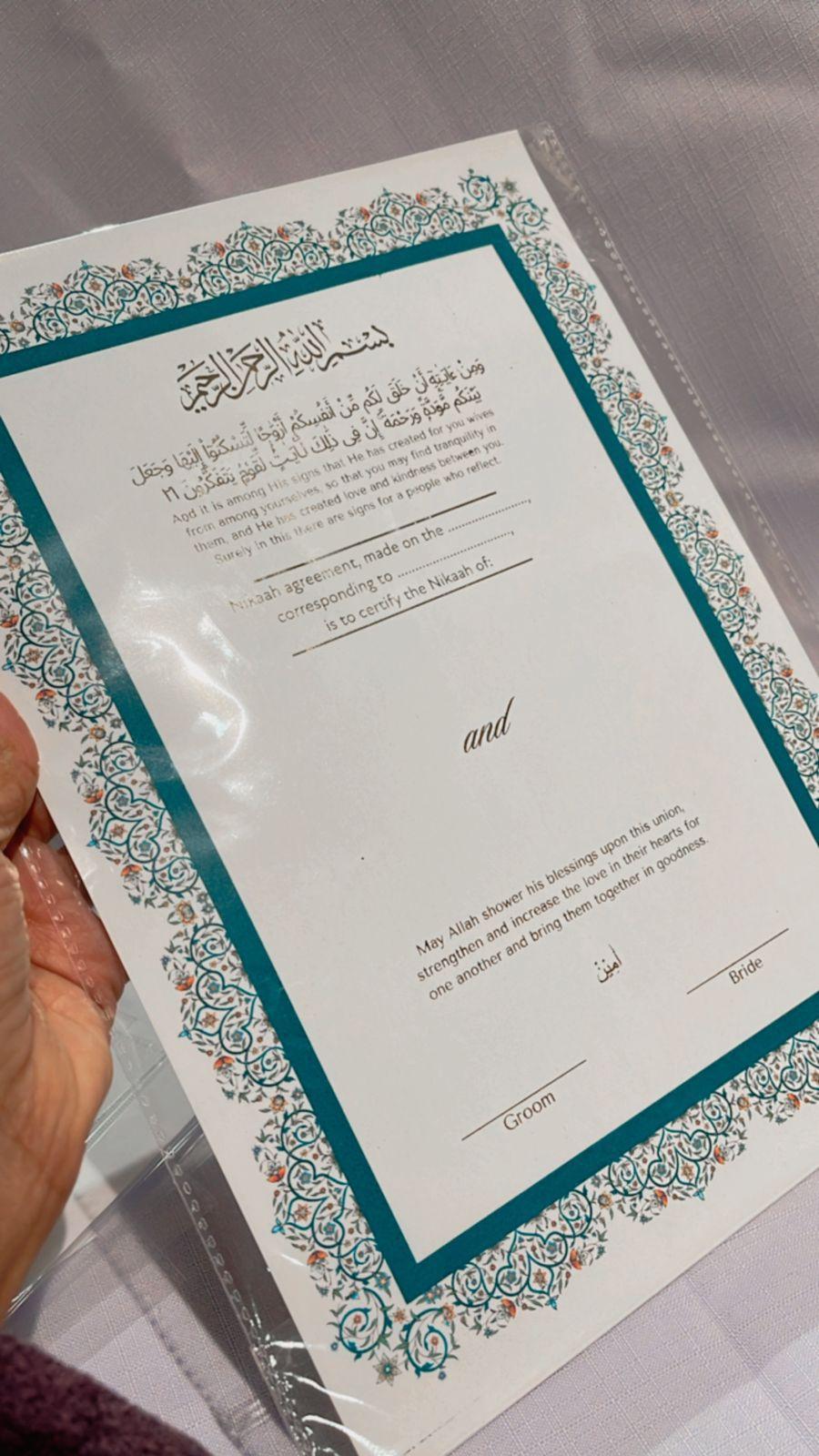 Foiled Nikaah Certificate