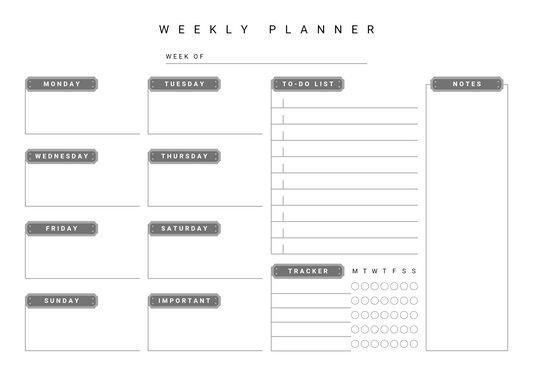 Minimalist A4 weekly planner