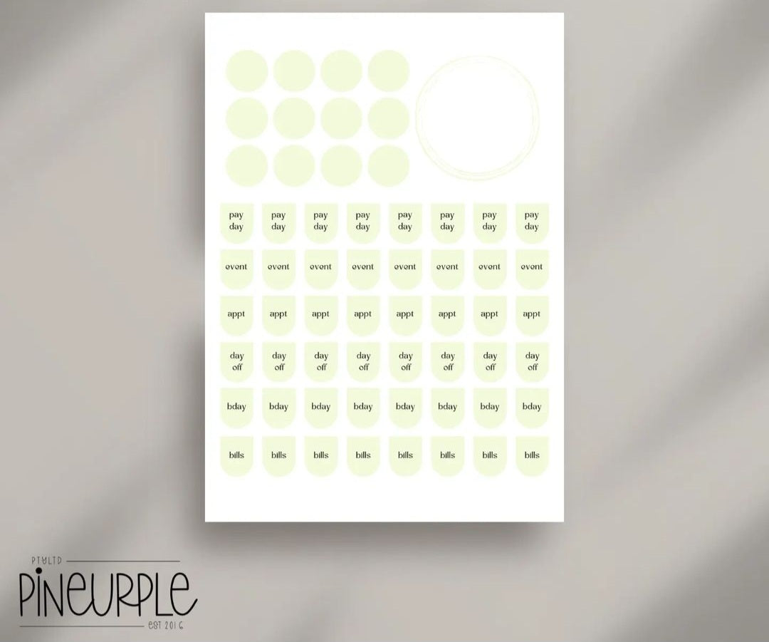 Journal Sticker sheets