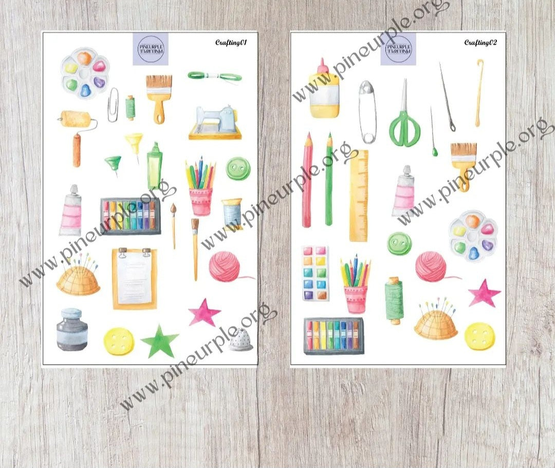 Craft supplies sticker sheets