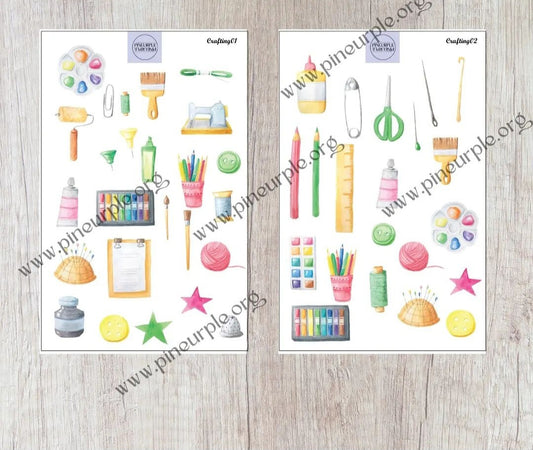 Craft supplies sticker sheets