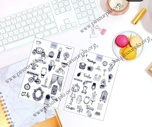 Navy vintage stickers