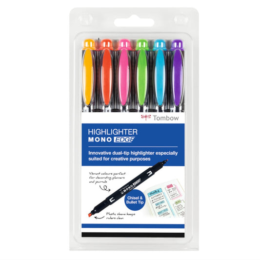 Tombow MONO edge highlighters, 6 pack