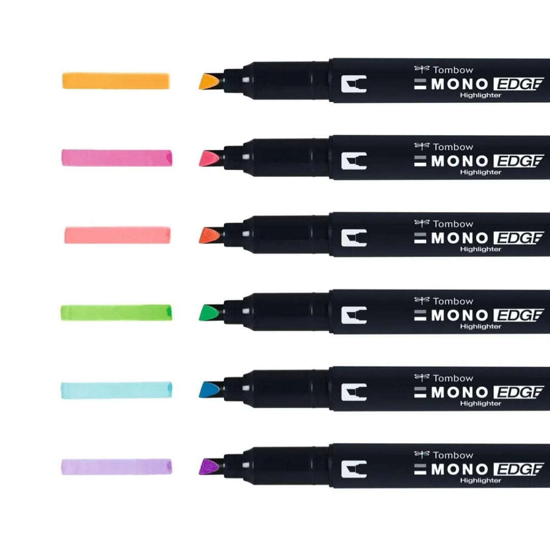 Tombow MONO edge highlighters, 6 pack