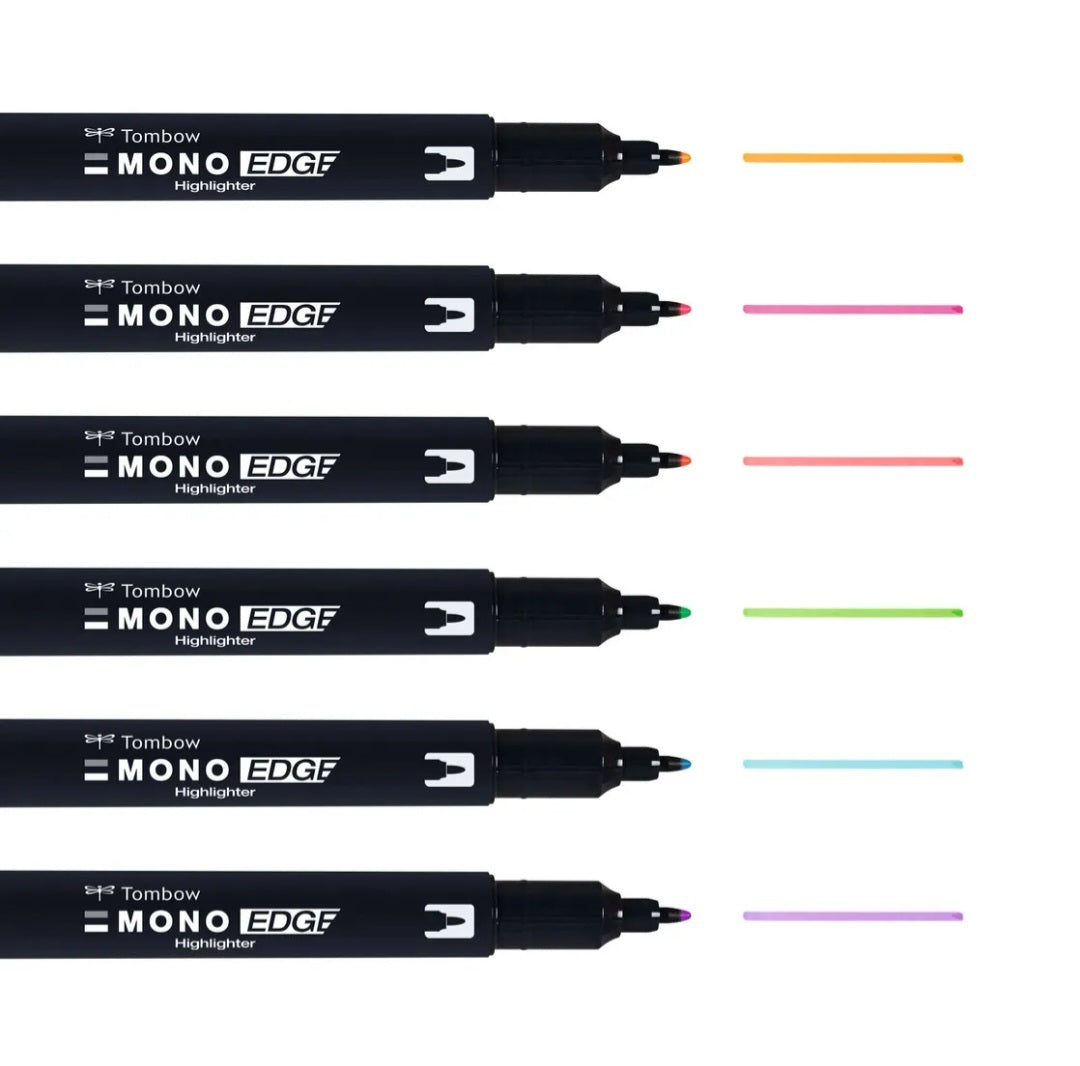 Tombow MONO edge highlighters, 6 pack