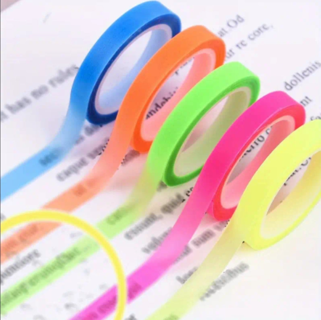 5pc Highlighter Washi Tape