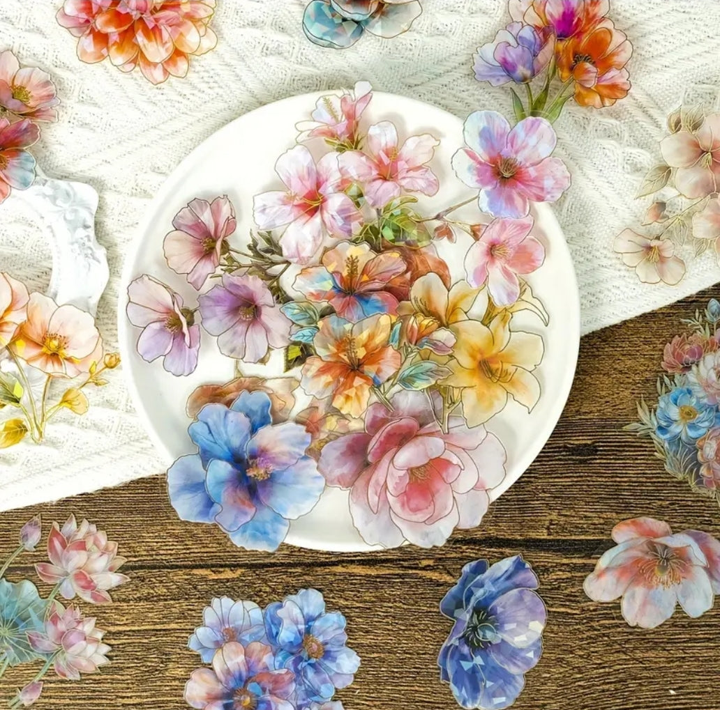 25pc PET Flower Stickers