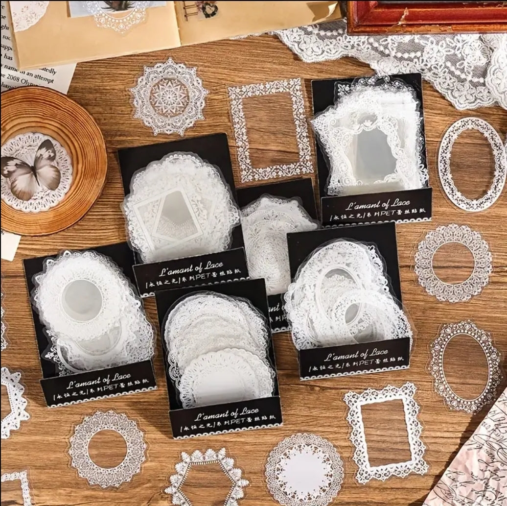 30pc Lace PET stickers