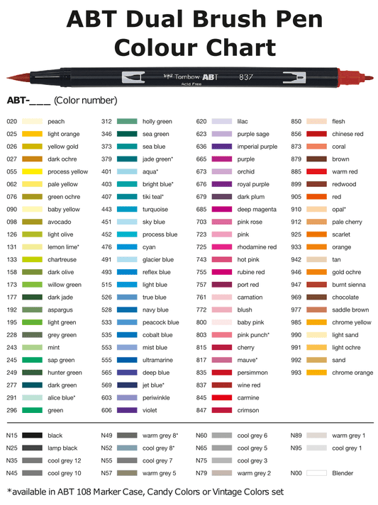 Tombow ABT Dual Tip Brush Pen individual colours