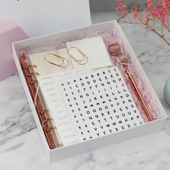 Rose gold planner set