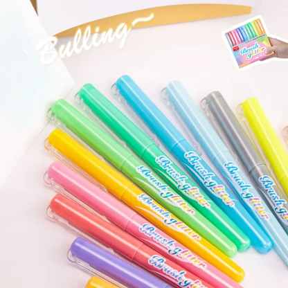 12pc Brush Glitter Markers