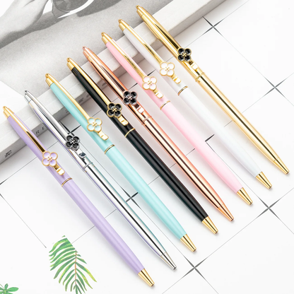 Metal Barrel Slim Ballpoint Pen- Black ink
