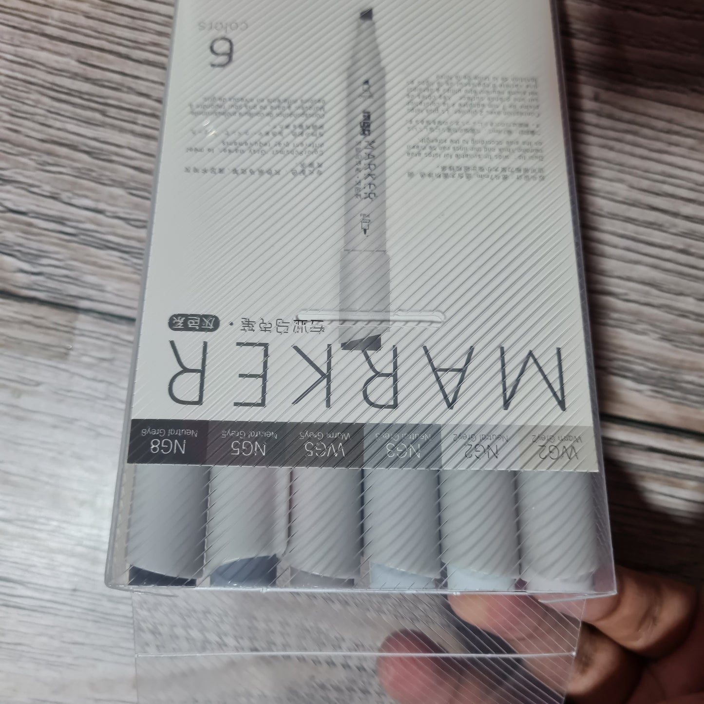 6pc Grey Markers