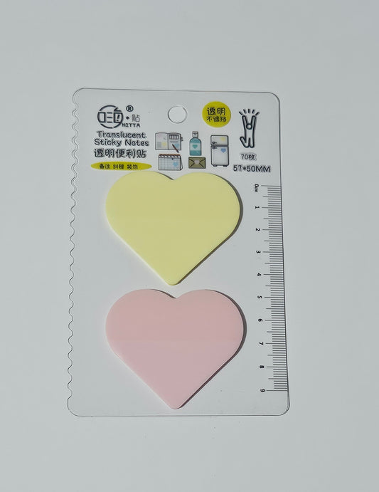 Translucent Heart Sticky Notes 5.7x5cm