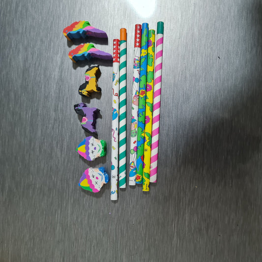 Carnival styled pencils with toppers