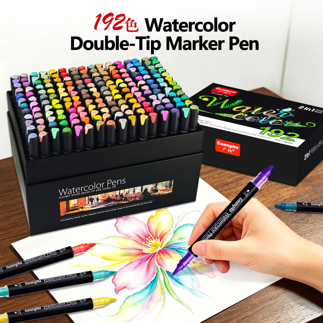 192pc Watercolour Dual Tipped Markers