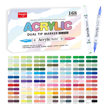 168 Colour (84pc) Double Sided Acrylic Markers