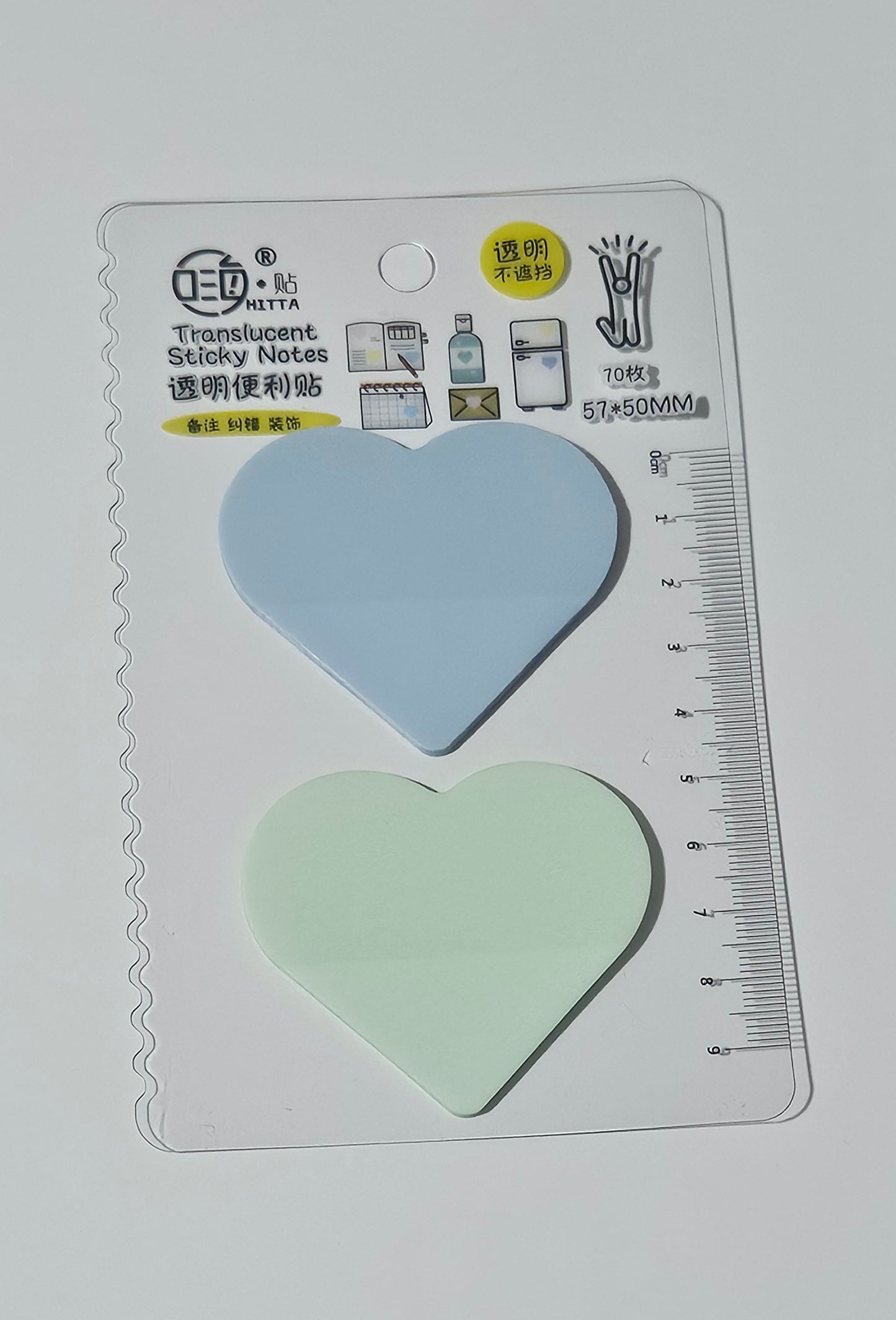 Translucent Heart Sticky Notes 5.7x5cm