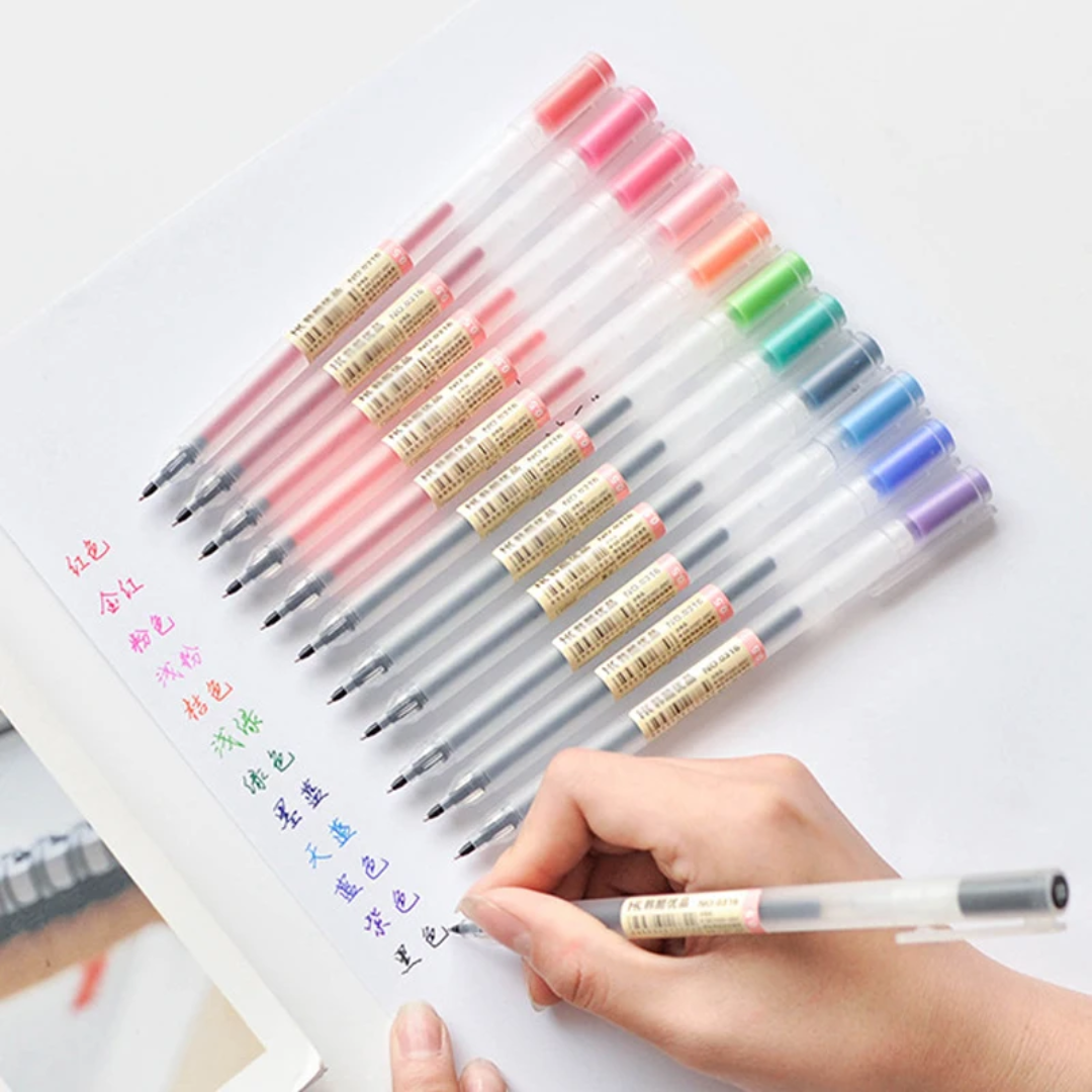 12pc Generic Muji Colour Pens 0.5mm
