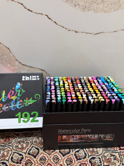 192pc Watercolour Dual Tipped Markers