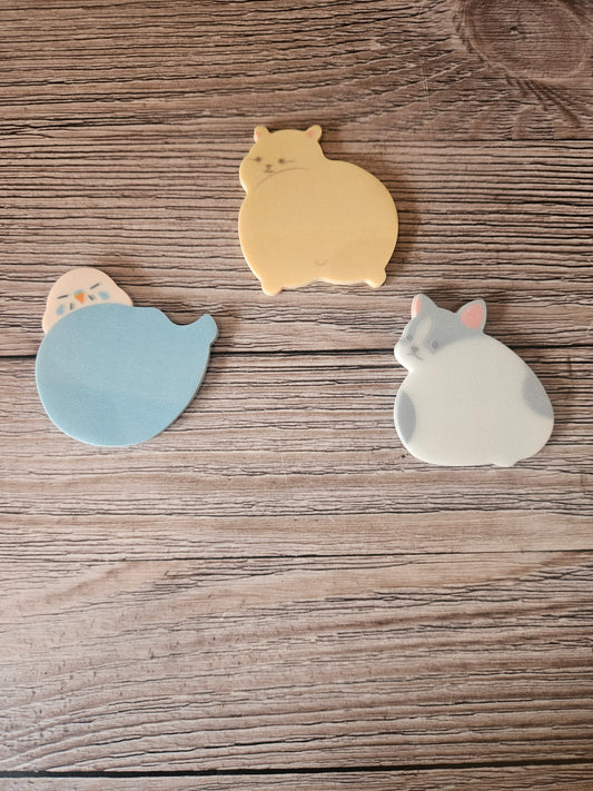 Glitter Semi Transparent Animal Shaped Sticky Notes- 7cm