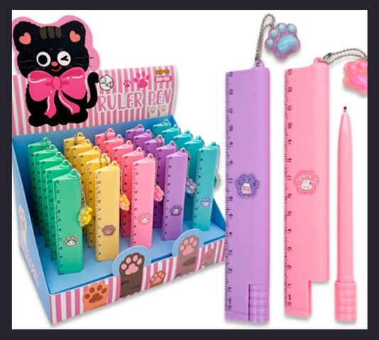 1pc Novelty Ruler Pen (Random Colour Supplied)