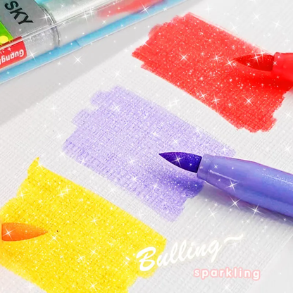 12pc Brush Glitter Markers