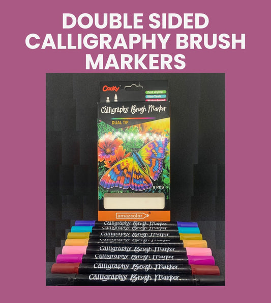 8pc Double Sided Calligraphy Brush Markers